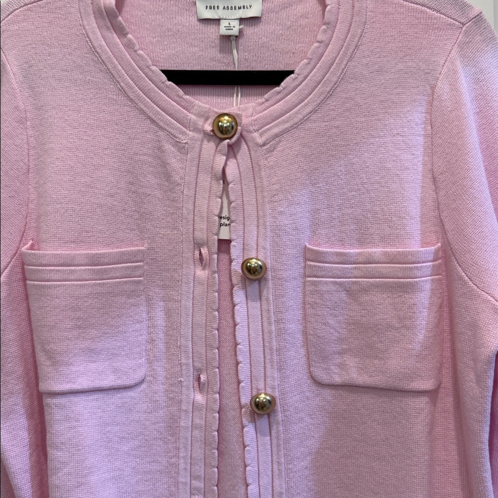 Free Assembly Pink Button-Up Cardigan - Picture 2 of 6